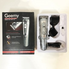 Бездротова машинка для стрижки волосся GEMEI GM-6112 акумуляторна, окантувальна машинка. Колір: сірий