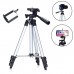 Штатив для телефону та фотоапарата Tripod 3110 PRO портативний трипод 0,35-1.02м висота. Колір: срібний - Купити