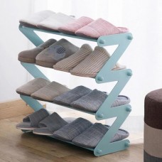 Полиця для взуття органайзер компактний стійка складана Shoe Rack YH 8802 зберігання речей та взуття 5 полиці. Колір: блакитний