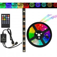 Світлодіодна стрічка SMD 5050 RGB LED 2 м IP65 з пультом та блоком живлення USB, 2м, Стрічка світлодіодна 5050