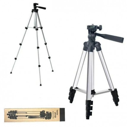 Штатив для телефону та фотоапарата Tripod 3110 PRO портативний трипод 0,35-1.02м висота. Колір: срібний - Купити