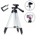 Штатив для телефону та фотоапарата Tripod 3110 PRO портативний трипод 0,35-1.02м висота. Колір: срібний - Купити