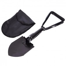Лопата туристична багатофункціональна Shovel 009, міні лопата для кемпінгу, саперна лопата. Колір: чорний