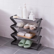 Полиця для взуття органайзер компактний стійка складана Shoe Rack YH 8802 зберігання речей та взуття 4 полиці. Колір: сірий