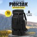 Рюкзак тактичний чорний 4в1 70 л Водонепроникний туристичний рюкзак. Колір: чорний - Купити